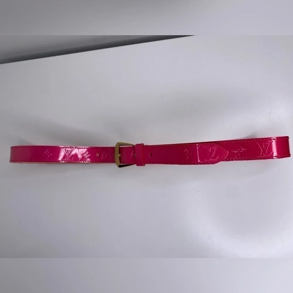 Louis Vuitton Belt Pink Patent Leather Belt
